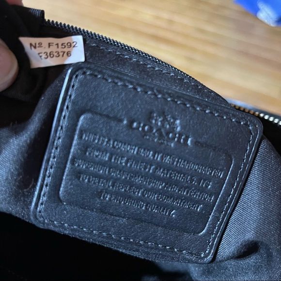 Coach Colette Carry All Black Canvas Leather Shoulder Bag 3 Compartments - Picture 13 of 16